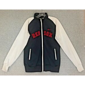 Nike Boston Red Sox Jacket Youth XL Blue White Full Zip Mock Neck Polyester READ